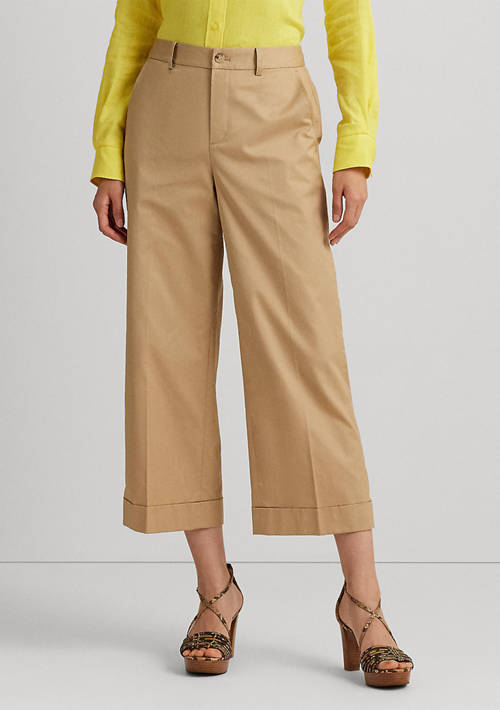 POLO Ralph Lauren  Pleated Cotton Twill Cropped Pants